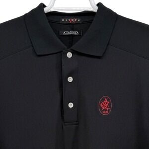 Divots DriWay Black Golf Polo Shirt Short Sleeve L Atlanta Athletic Club